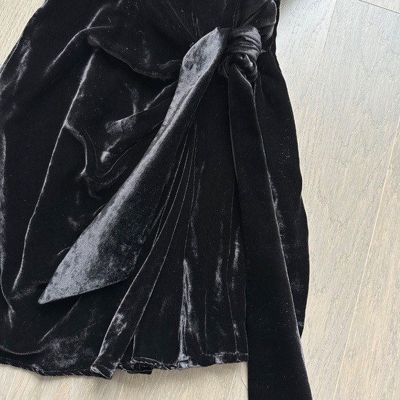 Cinq A Sept Velvet Kiki Dress Side Sash Tie Bow Mini Cocktail - Size 4 - Picture 5 of 9